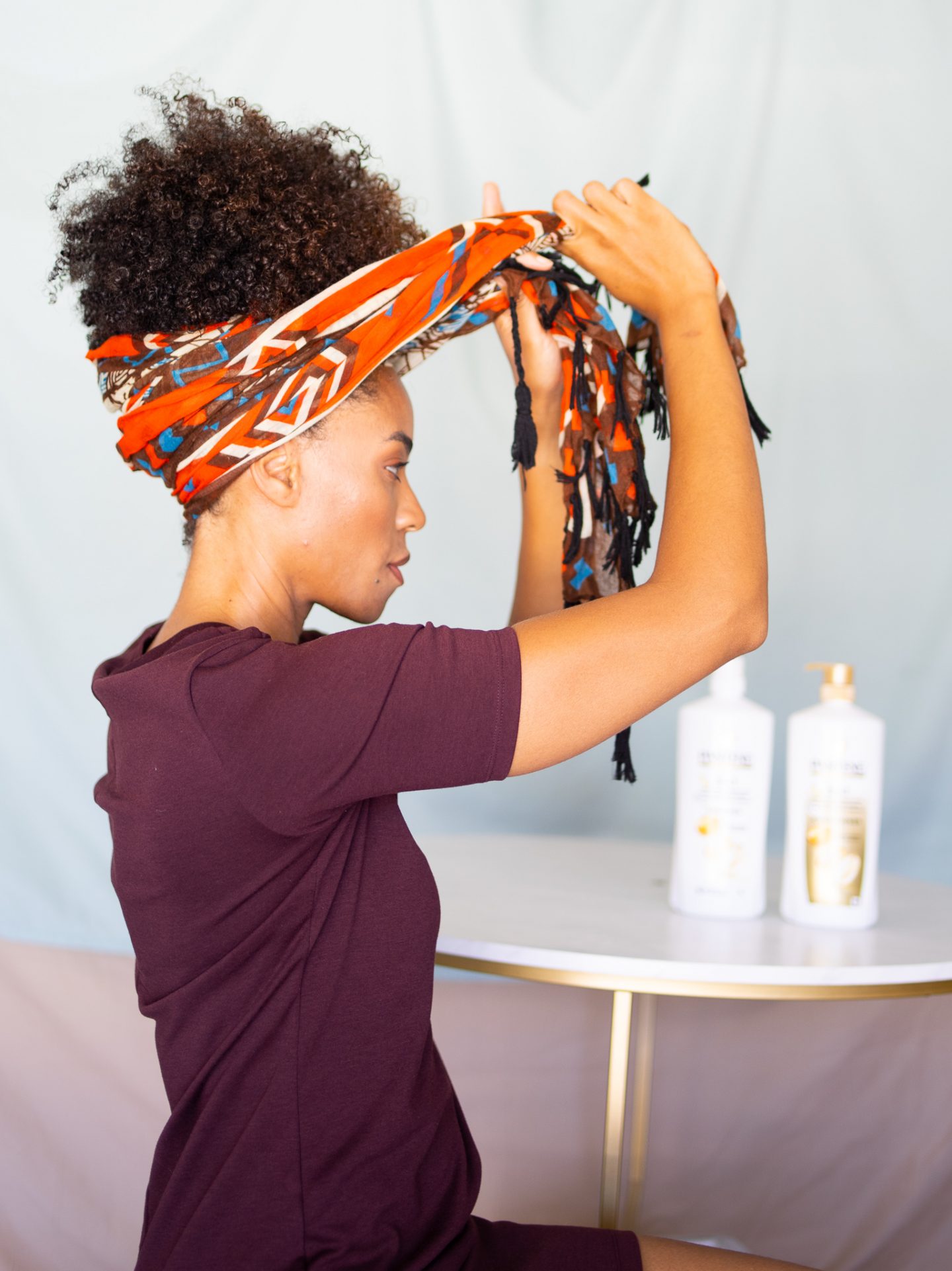 how to do a head wrap on natural hair